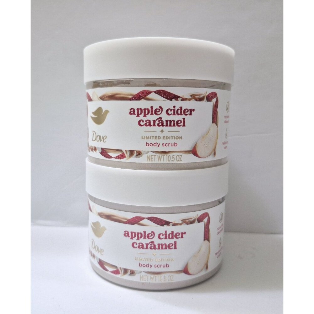(2)Dove APPLE CIDER CARAMEL Exfoliating Body Polish-10.5oz. Each-LIMITED EDITION